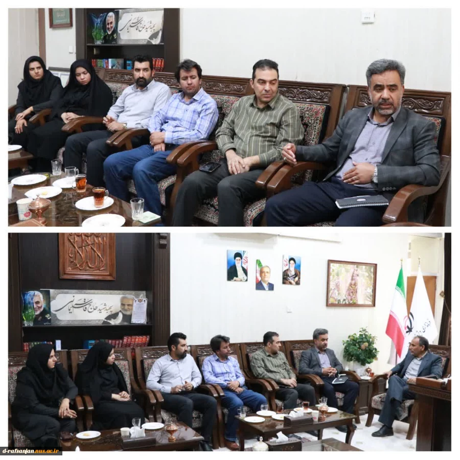 دیدار نوروزی ریاست دانشگاه به همکراه همکاران. مرکز. با فرماندار رفسنجان 2